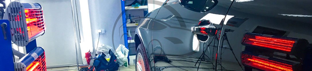 Инфракрасная сушка керамического покрытия на кузове Audi Q5