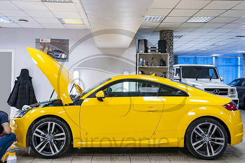 Комплект антигравийной защиты для желтой Audi TT. Фото - 7